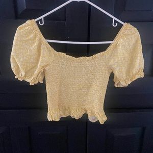 WINDSOR Yellow Puffer Short Sleeve Blouse